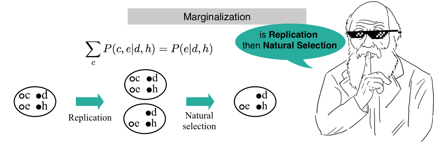 Marginalization is Replication then Natural Selection